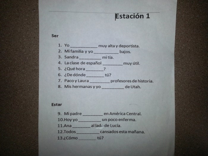 Ser vs estar breakout room answer key