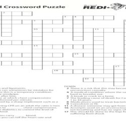 First aid crossword puzzle answer key