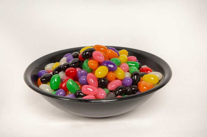 Ricky has a bowl with 80 jelly beans in it