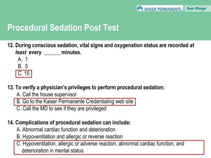 Moderate sedation post test answers