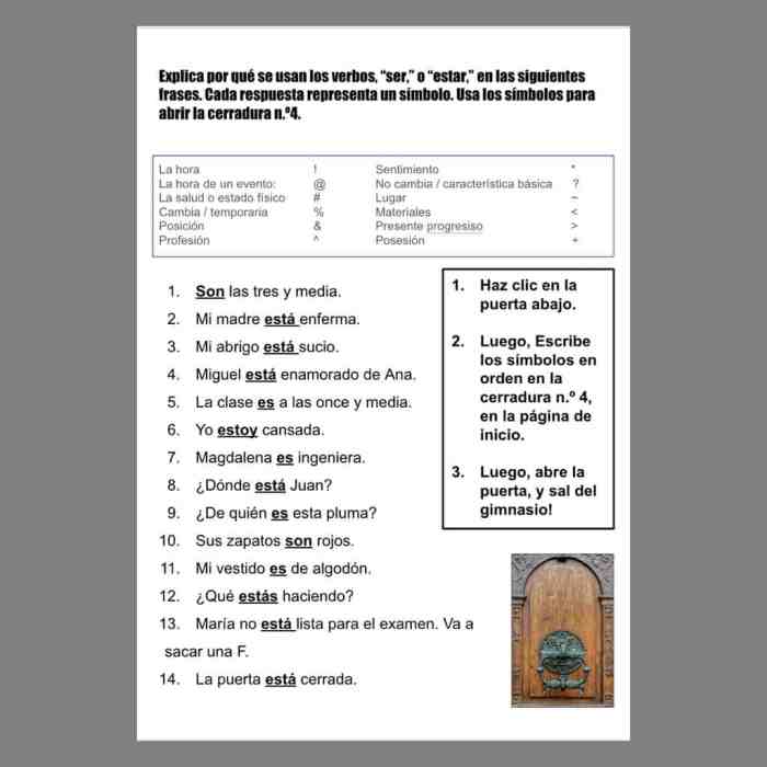 Ser vs estar breakout room answer key