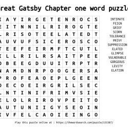 The great gatsby word search answer key