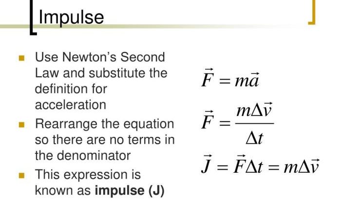 Simple computations with impulse momentum change